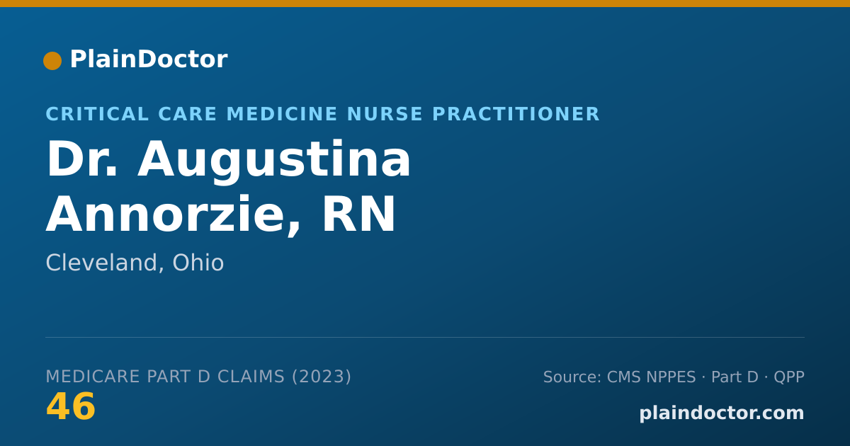 Shareable card for Augustina Annorzie, RN - Critical Care Medicine Nurse Practitioner, Cleveland, OH