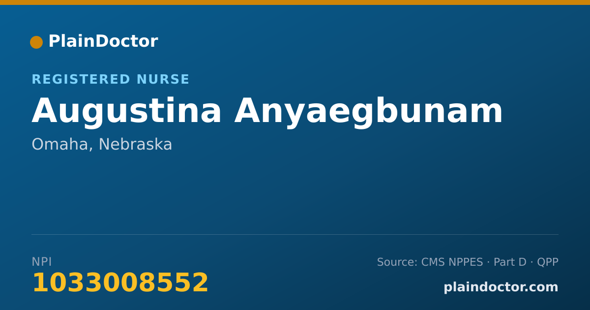 Shareable card for Augustina Anyaegbunam - Registered Nurse, Omaha, NE
