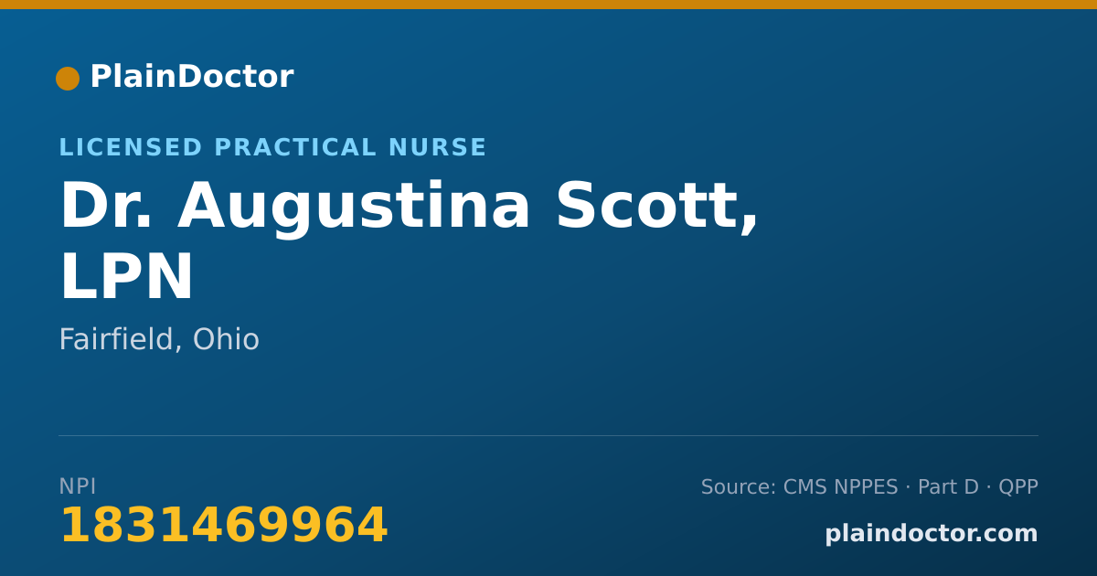 Shareable card for Augustina Scott, LPN - Licensed Practical Nurse, Fairfield, OH