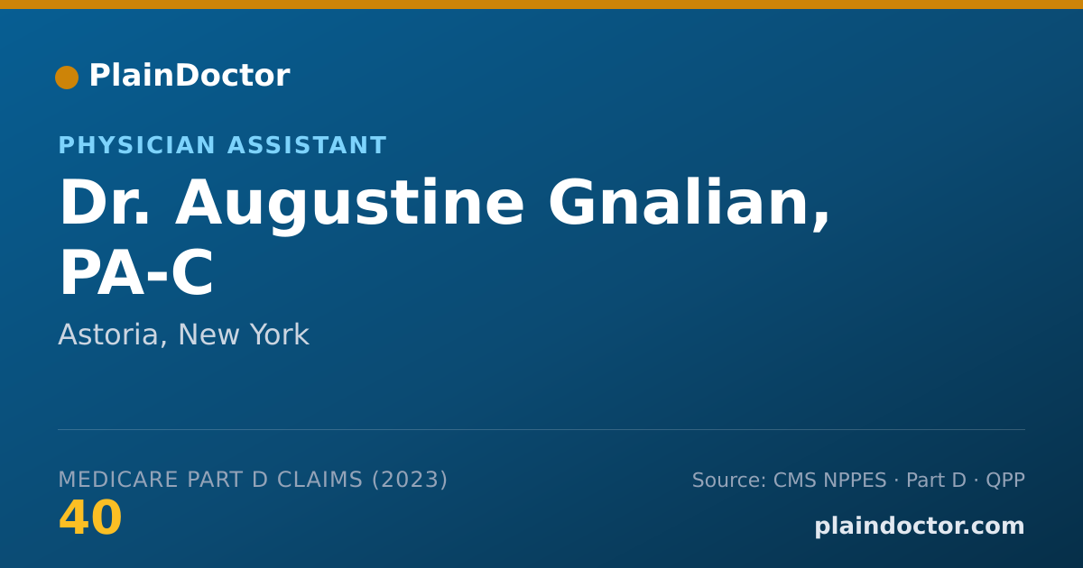 Shareable card for Augustine Gnalian, PA-C - Physician Assistant, Astoria, NY