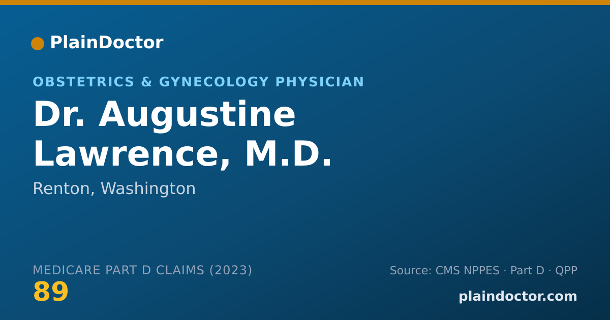 Shareable card for Augustine Lawrence, M.D. - Obstetrics & Gynecology Physician, Renton, WA