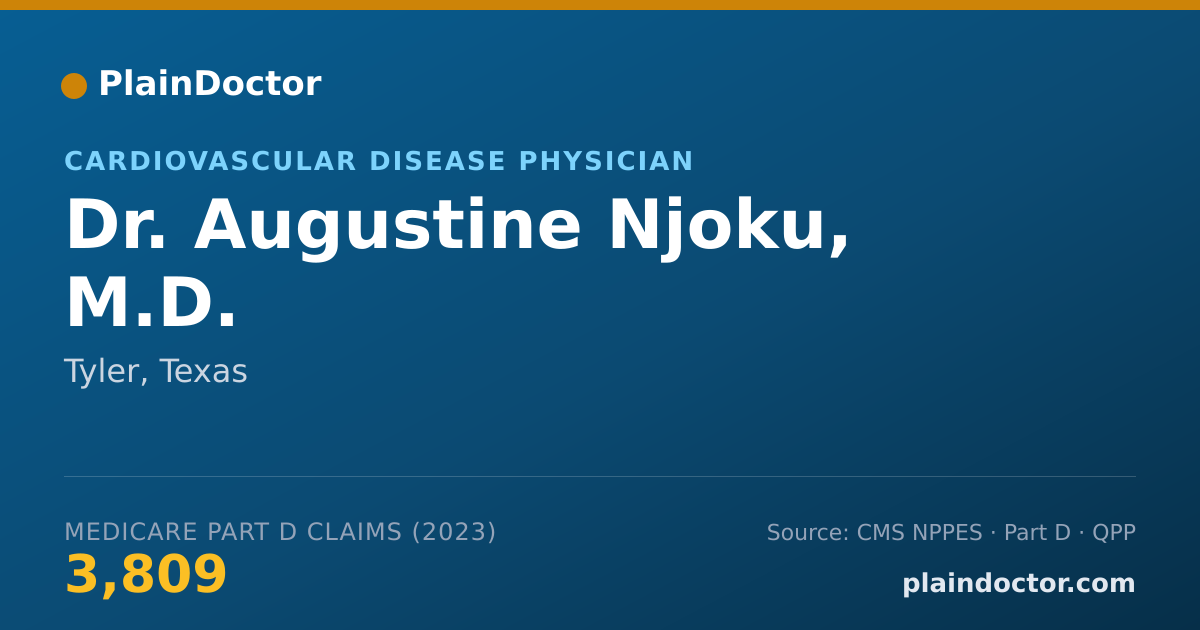 Shareable card for Augustine Njoku, M.D. - Cardiovascular Disease Physician, Tyler, TX