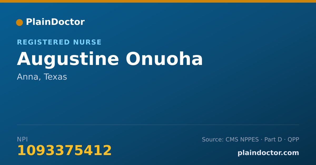 Shareable card for Augustine Onuoha - Registered Nurse, Anna, TX