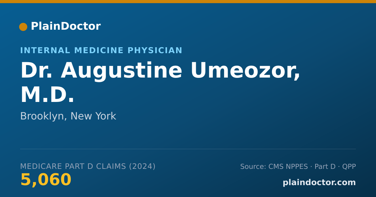 Shareable card for Augustine Umeozor, M.D. - Internal Medicine Physician, Brooklyn, NY