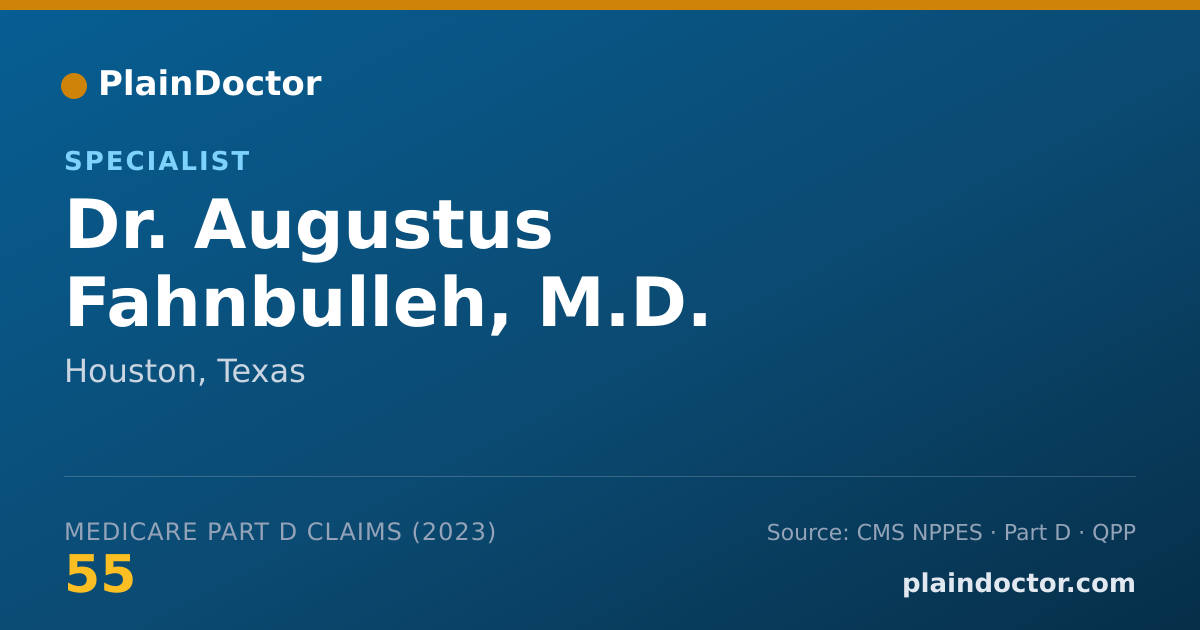 Shareable card for Augustus Fahnbulleh, M.D. - Specialist, Houston, TX