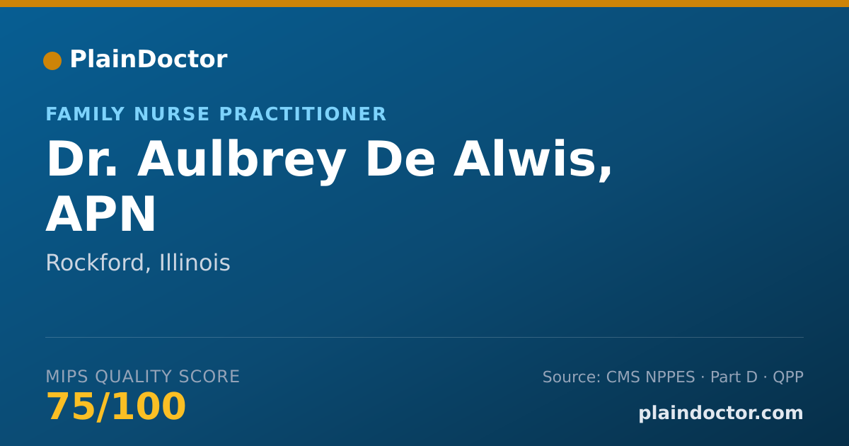 Shareable card for Aulbrey De Alwis, APN - Family Nurse Practitioner, Rockford, IL