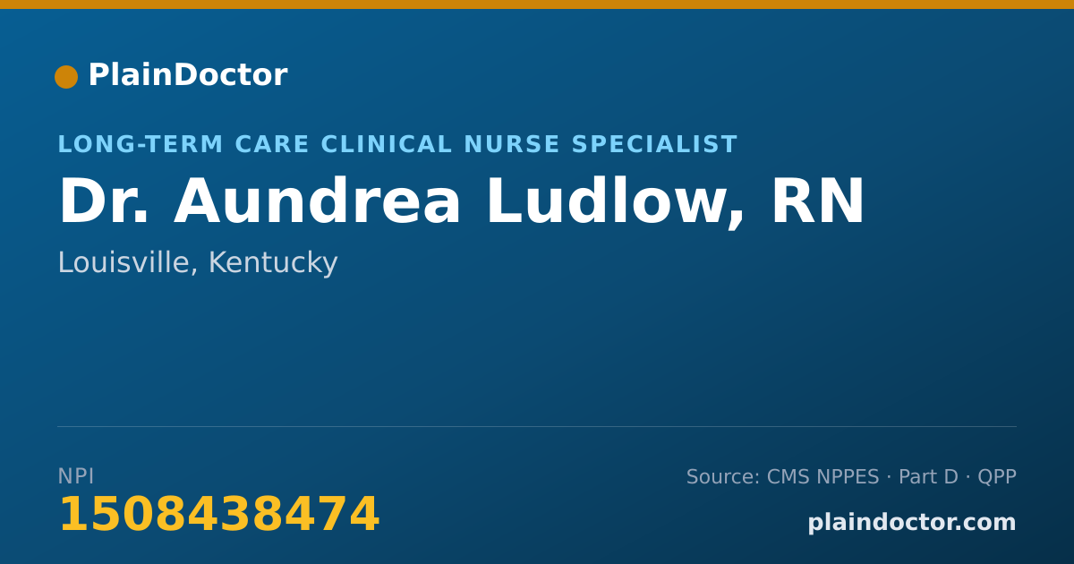 Shareable card for Aundrea Ludlow, RN - Long-Term Care Clinical Nurse Specialist, Louisville, KY