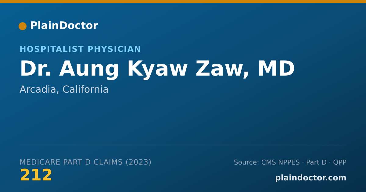 Shareable card for Aung Kyaw Zaw, MD - Hospitalist Physician, Arcadia, CA