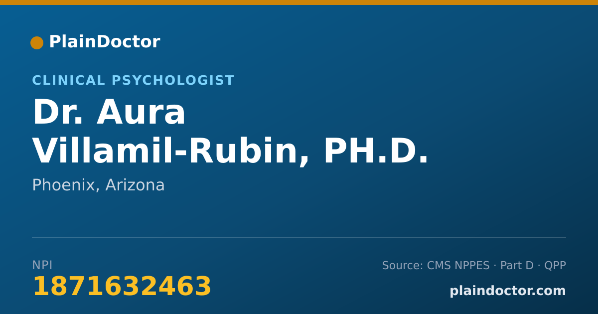 Shareable card for Aura Villamil-Rubin, PH.D. - Clinical Psychologist, Phoenix, AZ