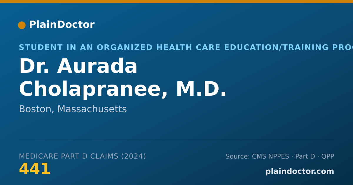 Shareable card for Aurada Cholapranee, M.D. - Student in an Organized Health Care Education/Training Program, Boston, MA