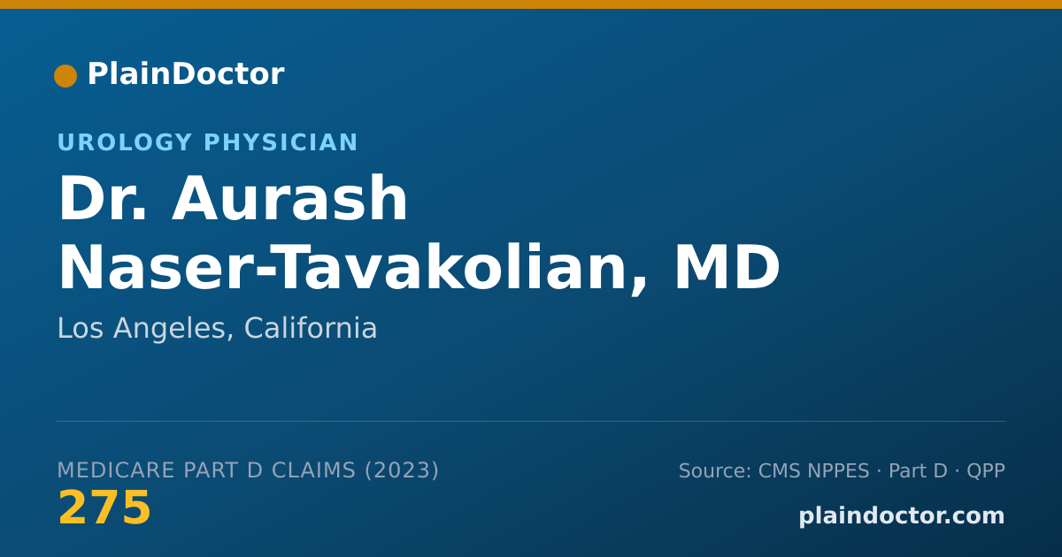 Shareable card for Aurash Naser-Tavakolian, MD - Urology Physician, Los Angeles, CA
