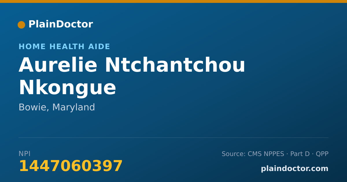 Shareable card for Aurelie Ntchantchou Nkongue - Home Health Aide, Bowie, MD