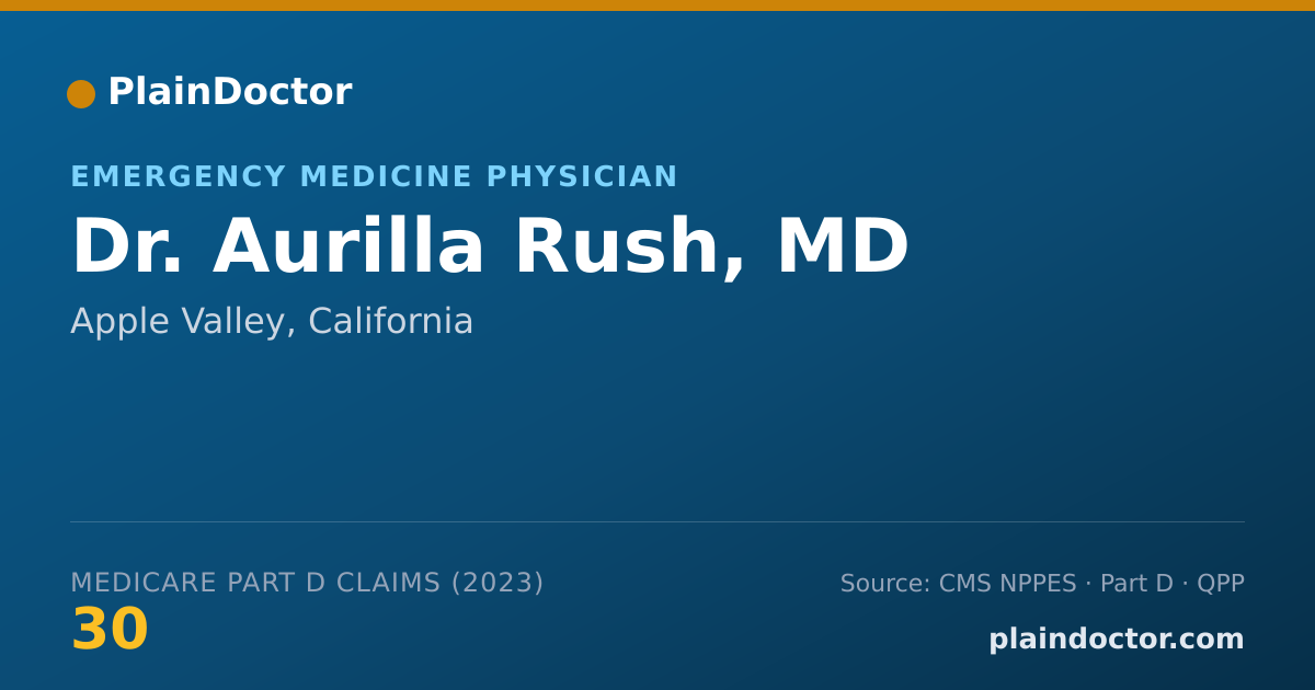 Shareable card for Aurilla Rush, MD - Emergency Medicine Physician, Apple Valley, CA