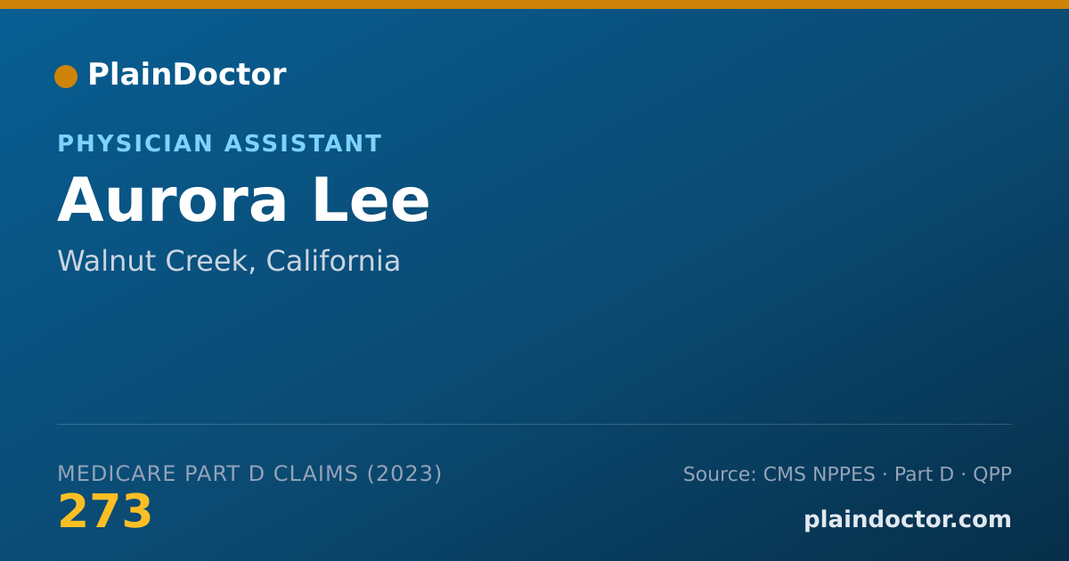 Shareable card for Aurora Lee - Physician Assistant, Walnut Creek, CA