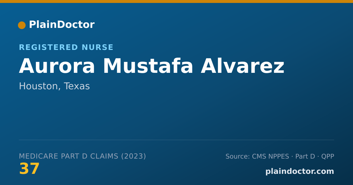 Shareable card for Aurora Mustafa Alvarez - Registered Nurse, Houston, TX