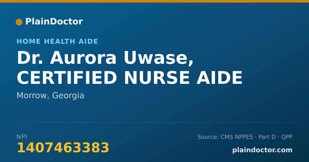 Shareable card for Aurora Uwase, CERTIFIED NURSE AIDE - Home Health Aide, Morrow, GA