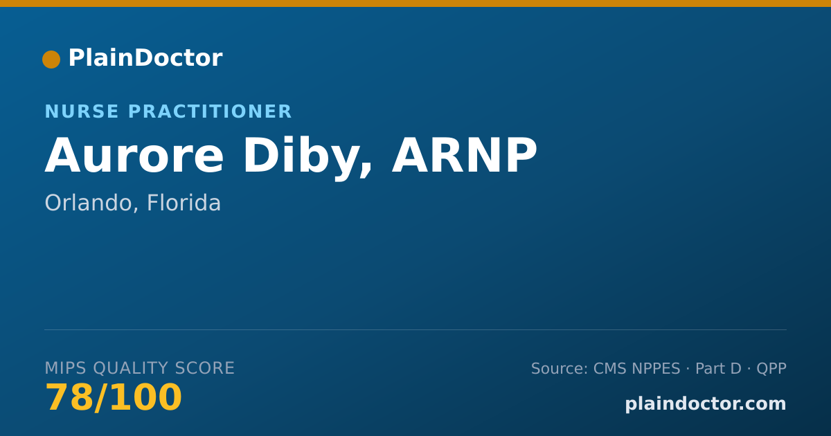 Shareable card for Aurore Diby, ARNP - Nurse Practitioner, Orlando, FL