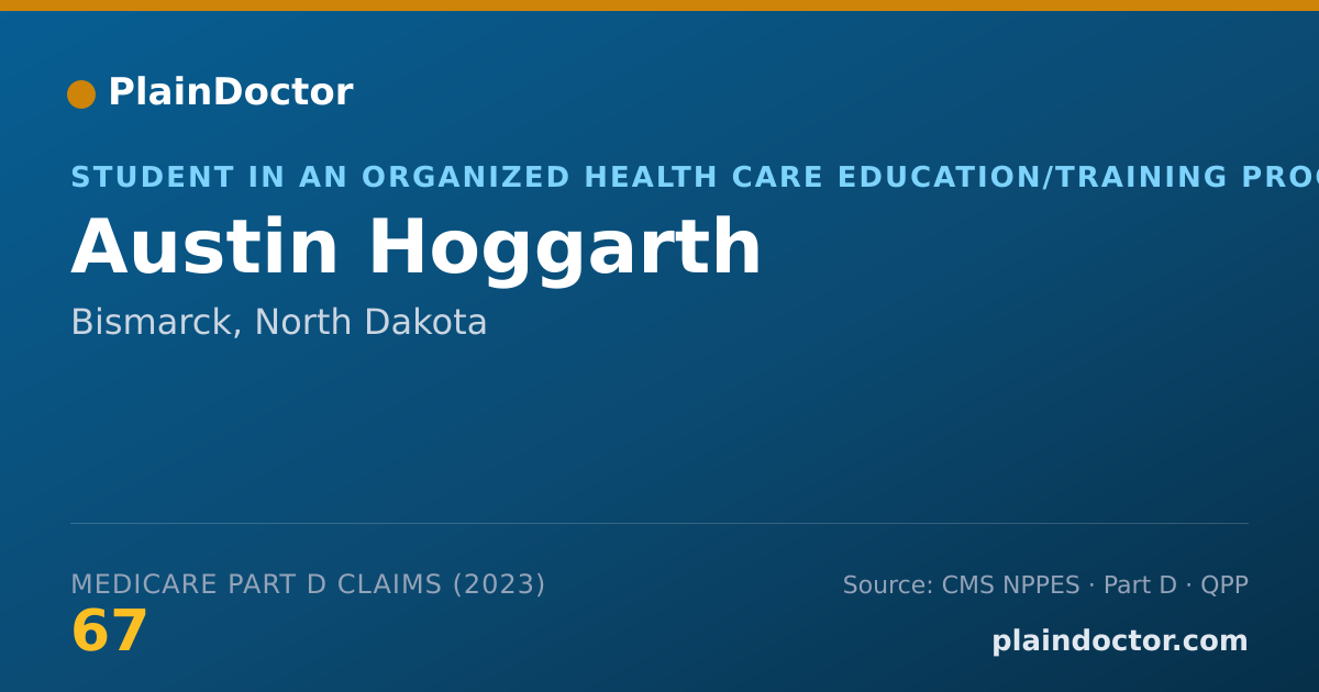 Shareable card for Austin Hoggarth - Student in an Organized Health Care Education/Training Program, Bismarck, ND