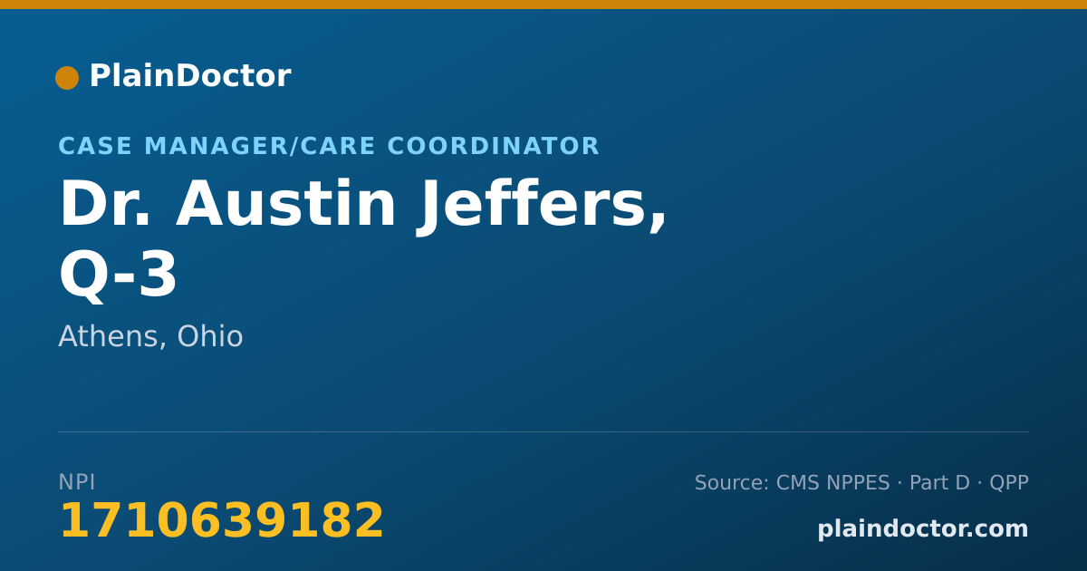 Shareable card for Austin Jeffers, Q-3 - Case Manager/Care Coordinator, Athens, OH