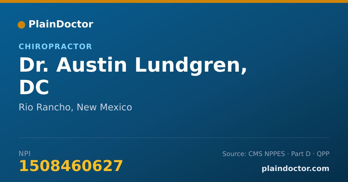 Shareable card for Austin Lundgren, DC - Chiropractor, Rio Rancho, NM