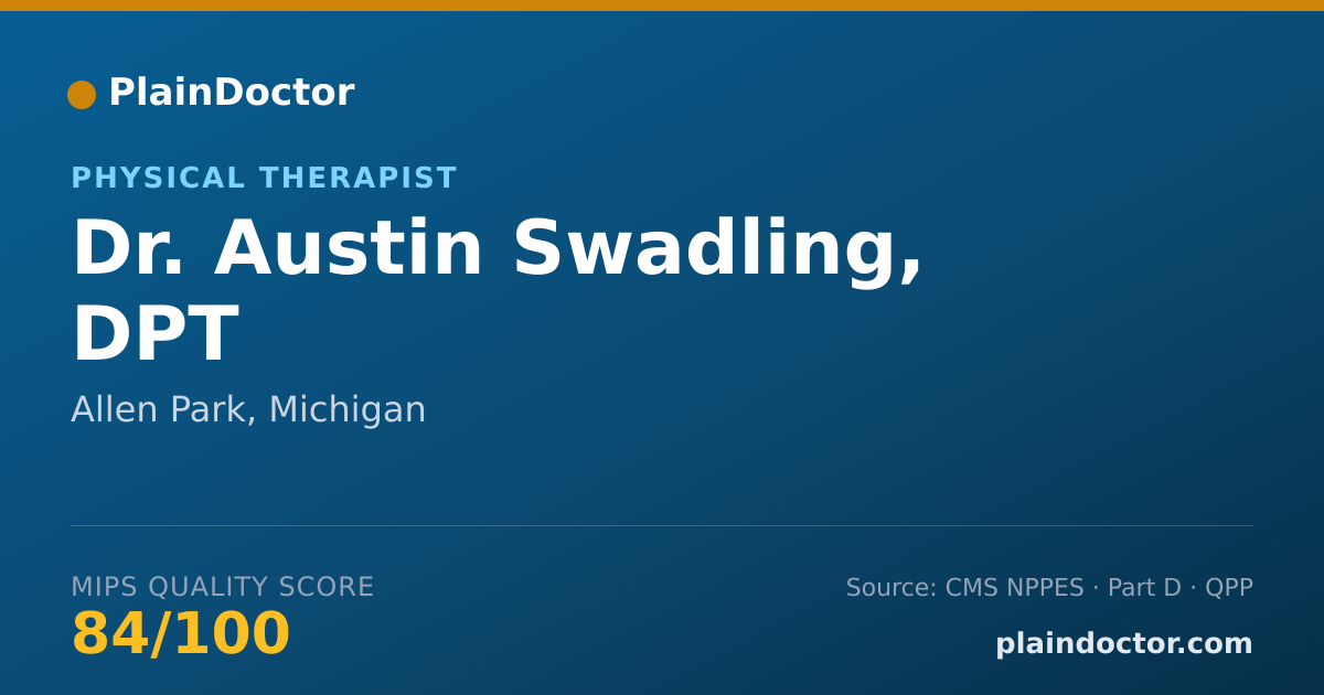 Shareable card for Austin Swadling, DPT - Physical Therapist, Allen Park, MI