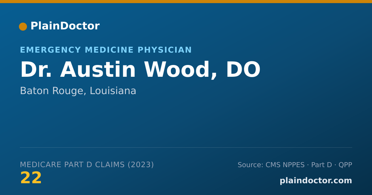 Shareable card for Austin Wood, DO - Emergency Medicine Physician, Baton Rouge, LA