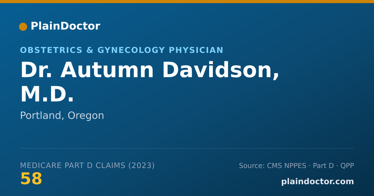 Shareable card for Autumn Davidson, M.D. - Obstetrics & Gynecology Physician, Portland, OR