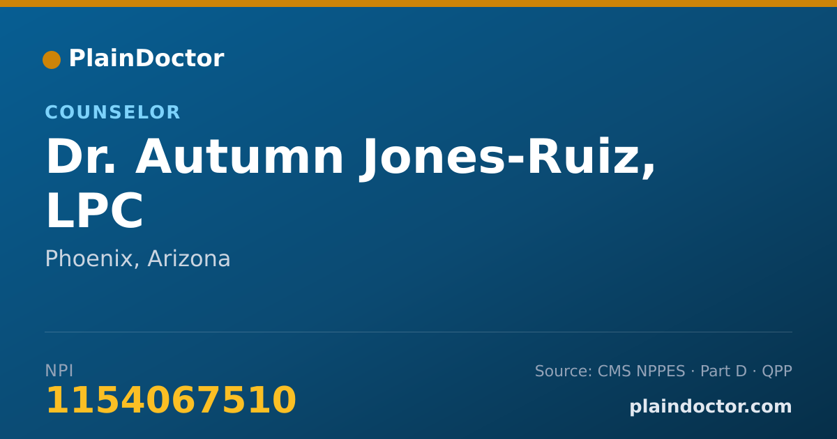 Shareable card for Autumn Jones-Ruiz, LPC - Counselor, Phoenix, AZ