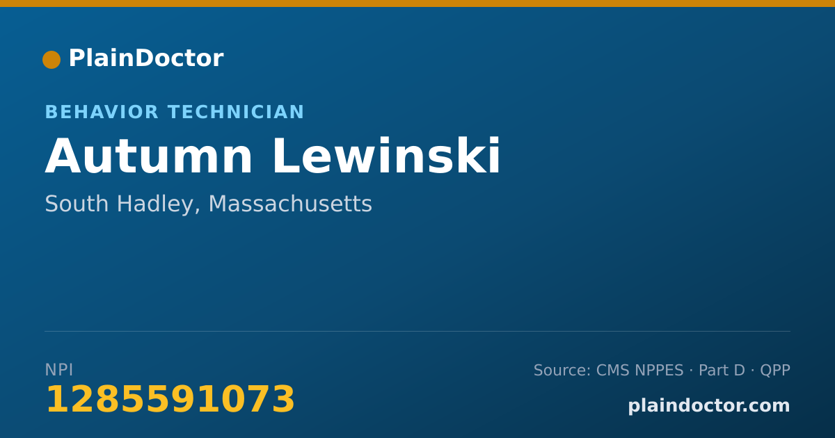 Shareable card for Autumn Lewinski - Behavior Technician, South Hadley, MA