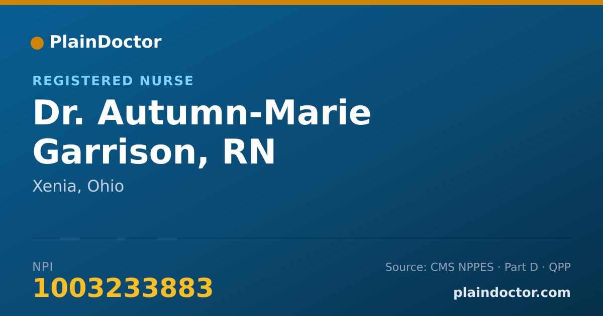 Shareable card for Autumn-Marie Garrison, RN - Registered Nurse, Xenia, OH
