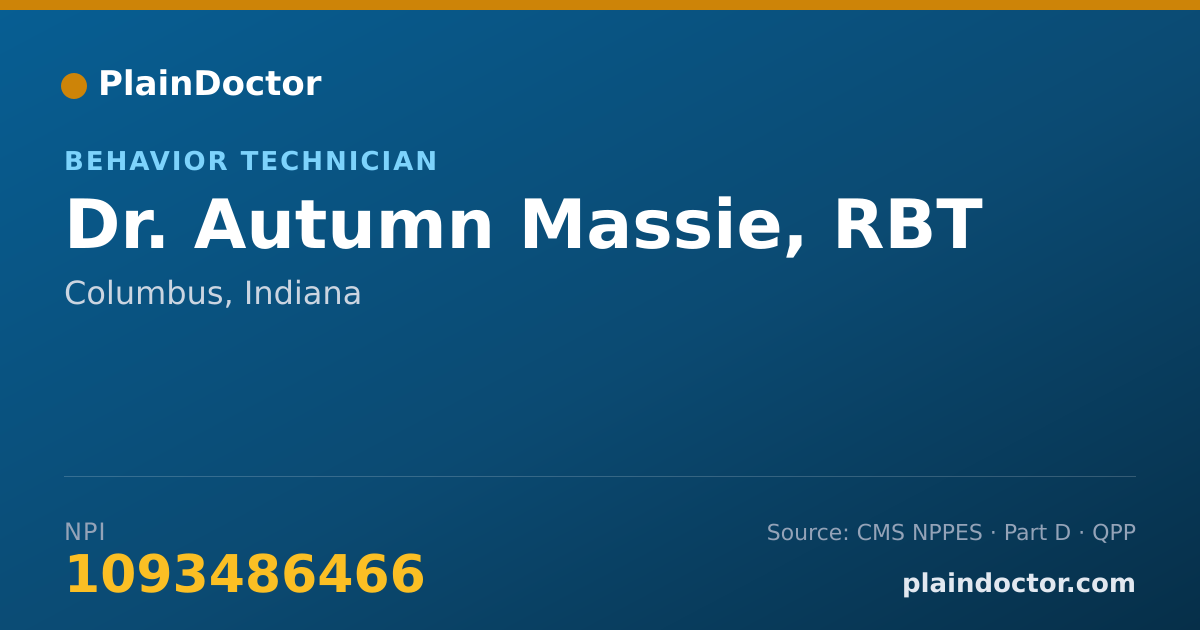 Shareable card for Autumn Massie, RBT - Behavior Technician, Columbus, IN