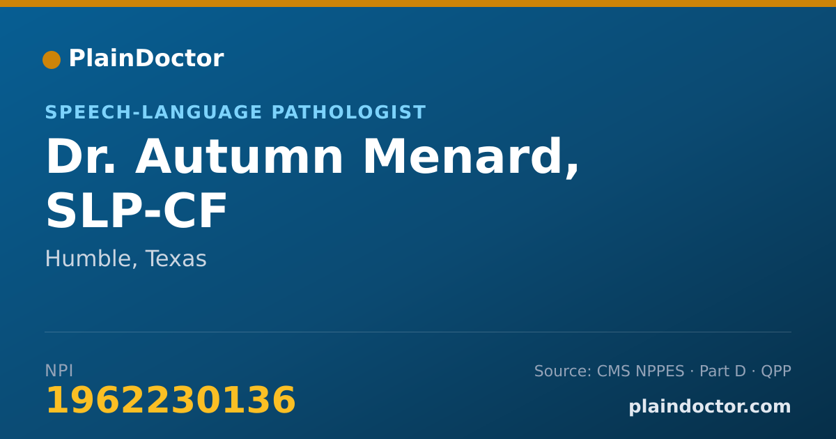 Shareable card for Autumn Menard, SLP-CF - Speech-Language Pathologist, Humble, TX