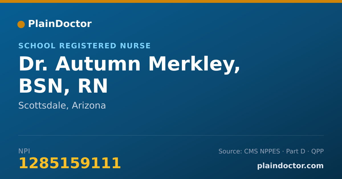Shareable card for Autumn Merkley, BSN, RN - School Registered Nurse, Scottsdale, AZ