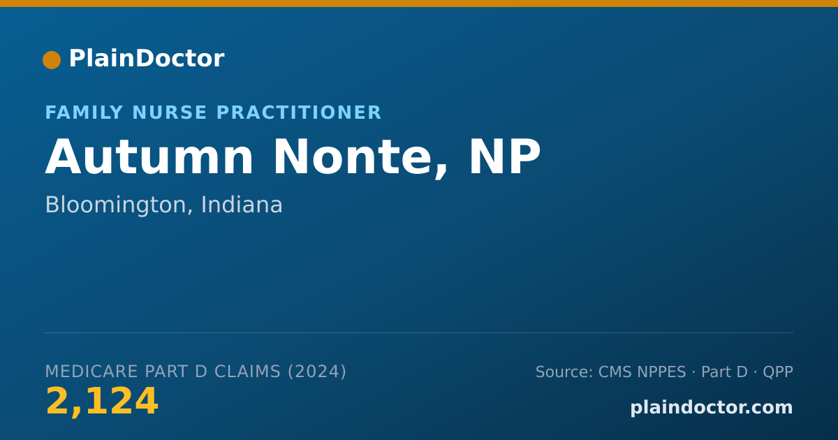 Shareable card for Autumn Nonte, NP - Family Nurse Practitioner, Bloomington, IN