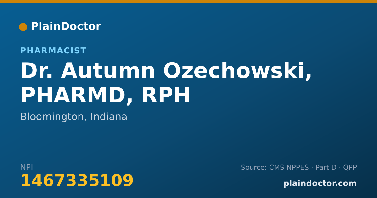 Shareable card for Autumn Ozechowski, PHARMD, RPH - Pharmacist, Bloomington, IN