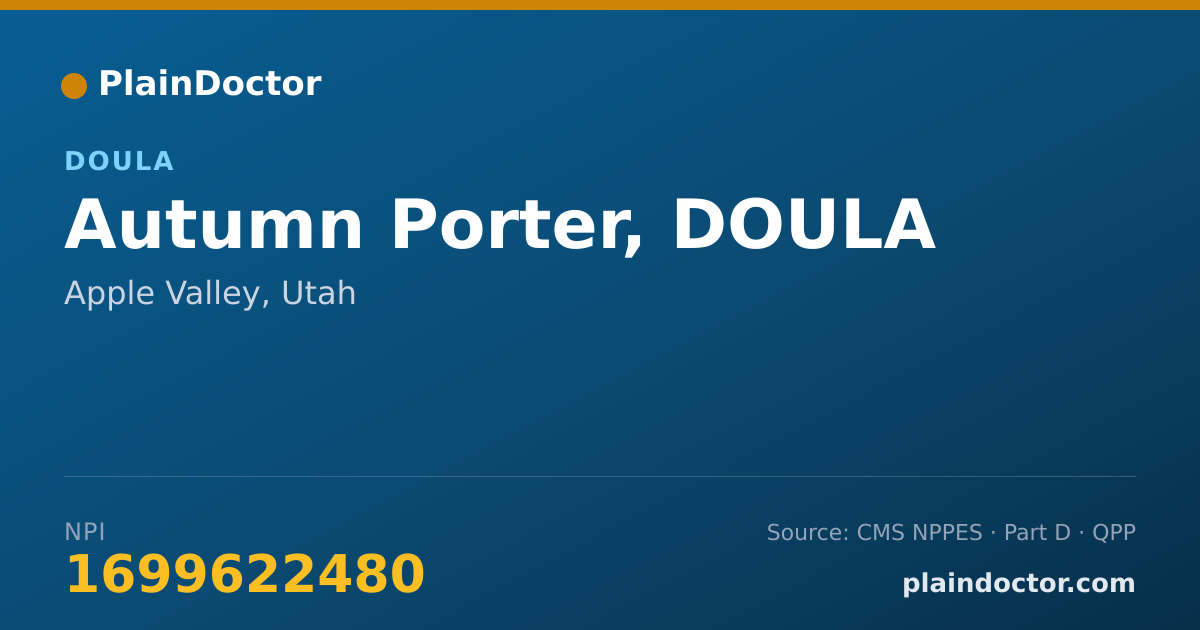Shareable card for Autumn Porter, DOULA - Doula, Apple Valley, UT