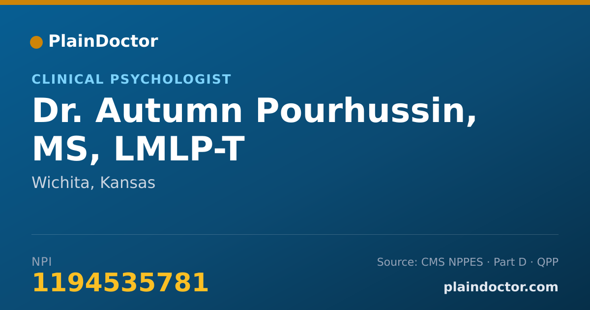 Shareable card for Autumn Pourhussin, MS, LMLP-T - Clinical Psychologist, Wichita, KS