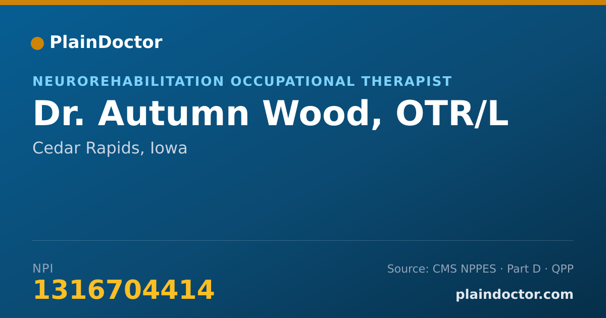 Shareable card for Autumn Wood, OTR/L - Neurorehabilitation Occupational Therapist, Cedar Rapids, IA