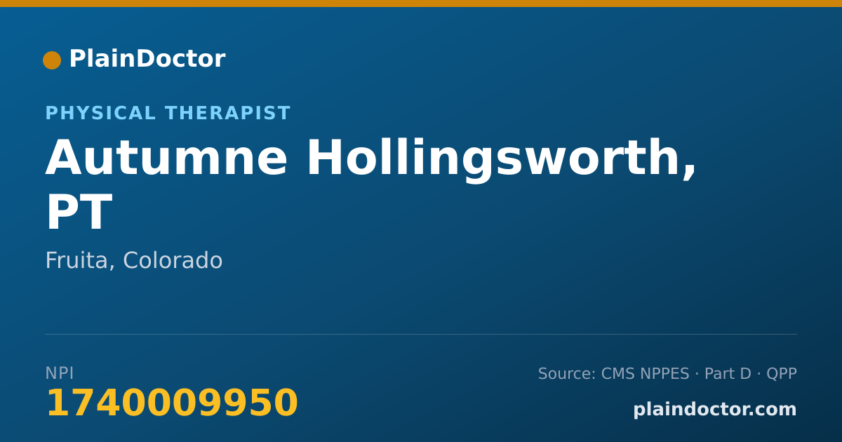 Shareable card for Autumne Hollingsworth, PT - Physical Therapist, Fruita, CO