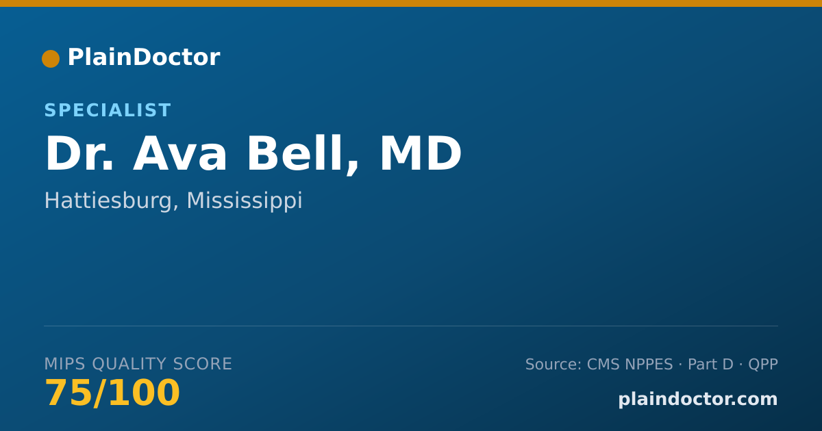 Shareable card for Ava Bell, MD - Specialist, Hattiesburg, MS