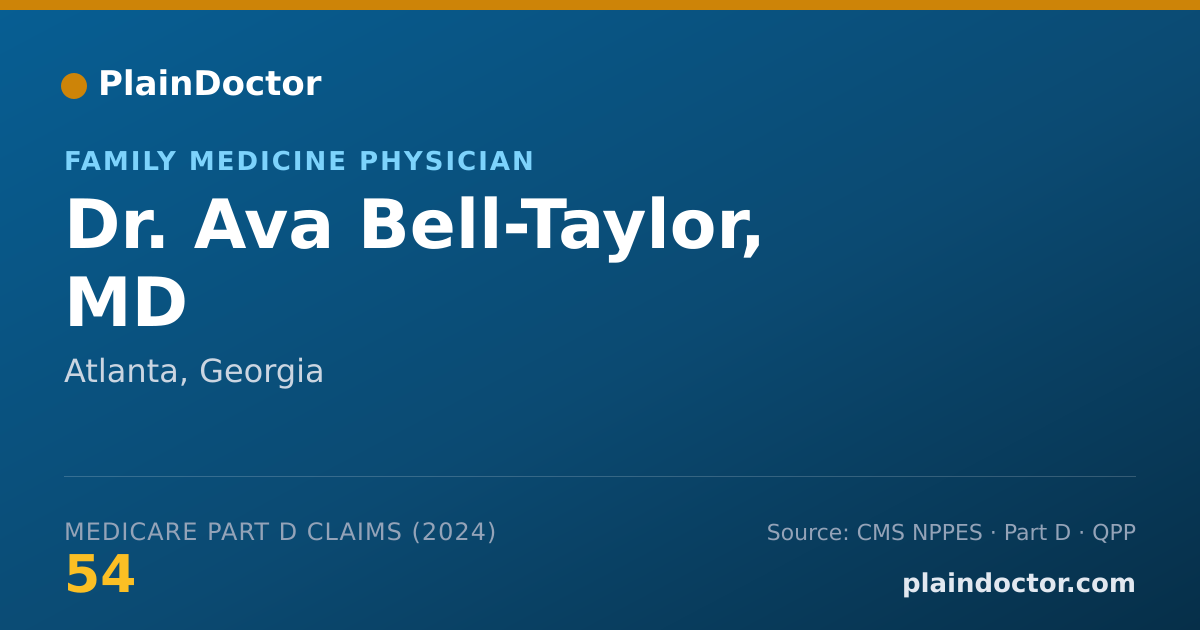 Shareable card for Ava Bell-Taylor, MD - Family Medicine Physician, Atlanta, GA