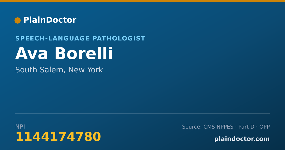 Shareable card for Ava Borelli - Speech-Language Pathologist, South Salem, NY