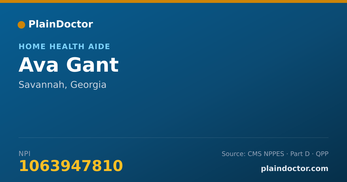 Shareable card for Ava Gant - Home Health Aide, Savannah, GA
