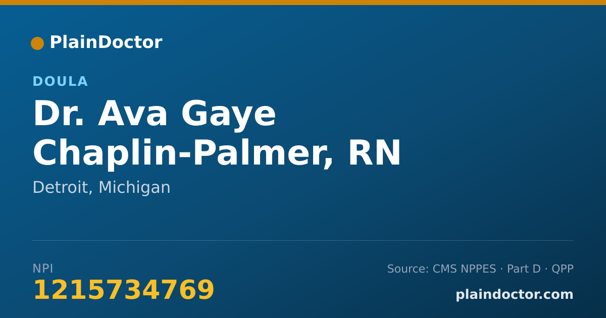 Shareable card for Ava Gaye Chaplin-Palmer, RN - Doula, Detroit, MI
