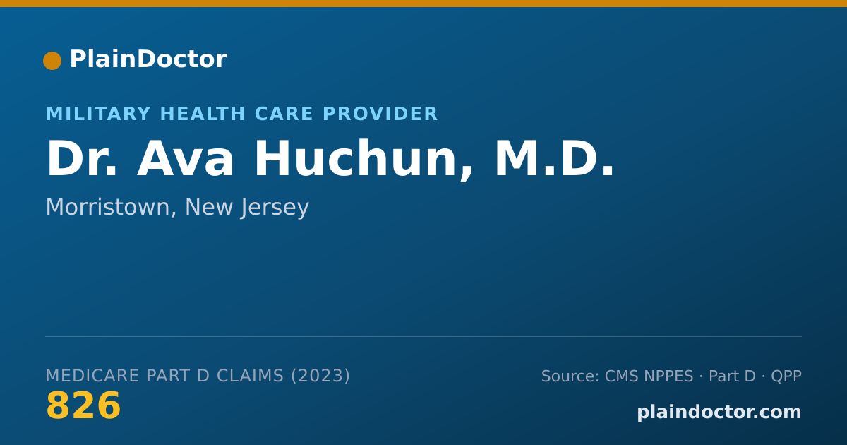 Shareable card for Ava Huchun, M.D. - Military Health Care Provider, Morristown, NJ