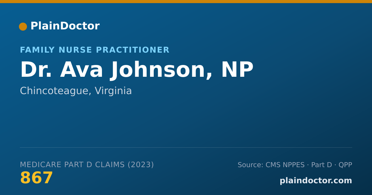 Shareable card for Ava Johnson, NP - Family Nurse Practitioner, Chincoteague, VA