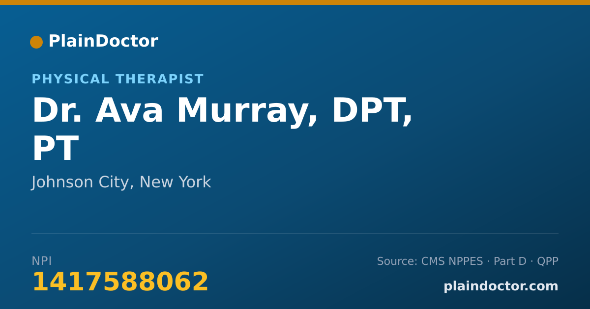Shareable card for Ava Murray, DPT,  PT - Physical Therapist, Johnson City, NY