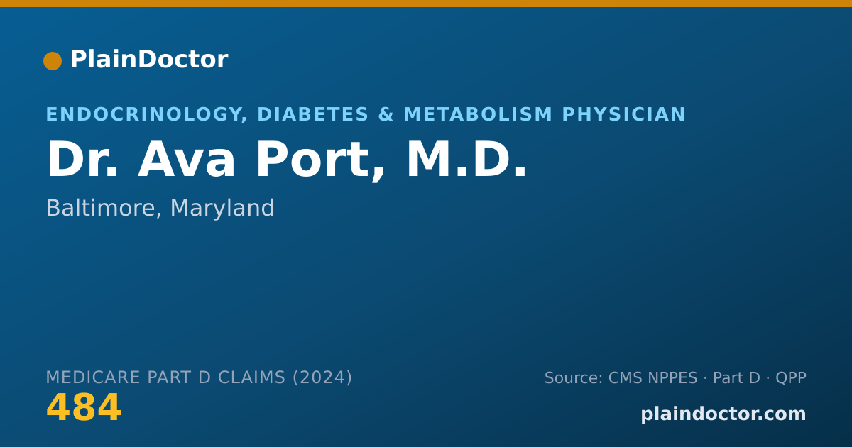Shareable card for Ava Port, M.D. - Endocrinology, Diabetes & Metabolism Physician, Baltimore, MD