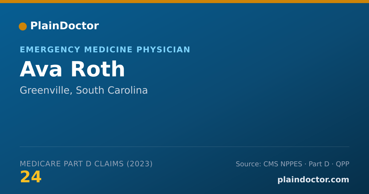Shareable card for Ava Roth - Emergency Medicine Physician, Greenville, SC