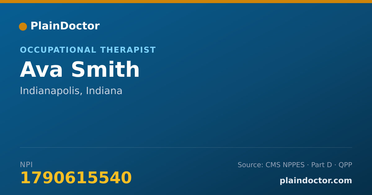 Shareable card for Ava Smith - Occupational Therapist, Indianapolis, IN